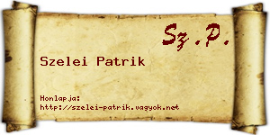 Szelei Patrik névjegykártya
