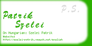 patrik szelei business card